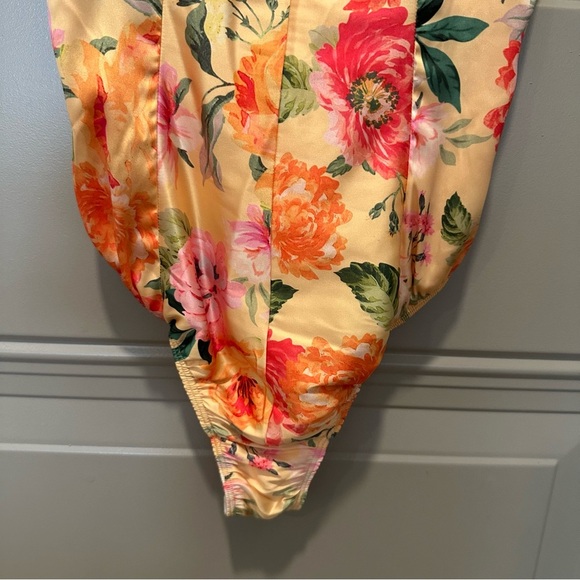 For Love & Lemons Versilla Bodysuit Size Extra Small XS Floral Orange - Picture 5 of 6